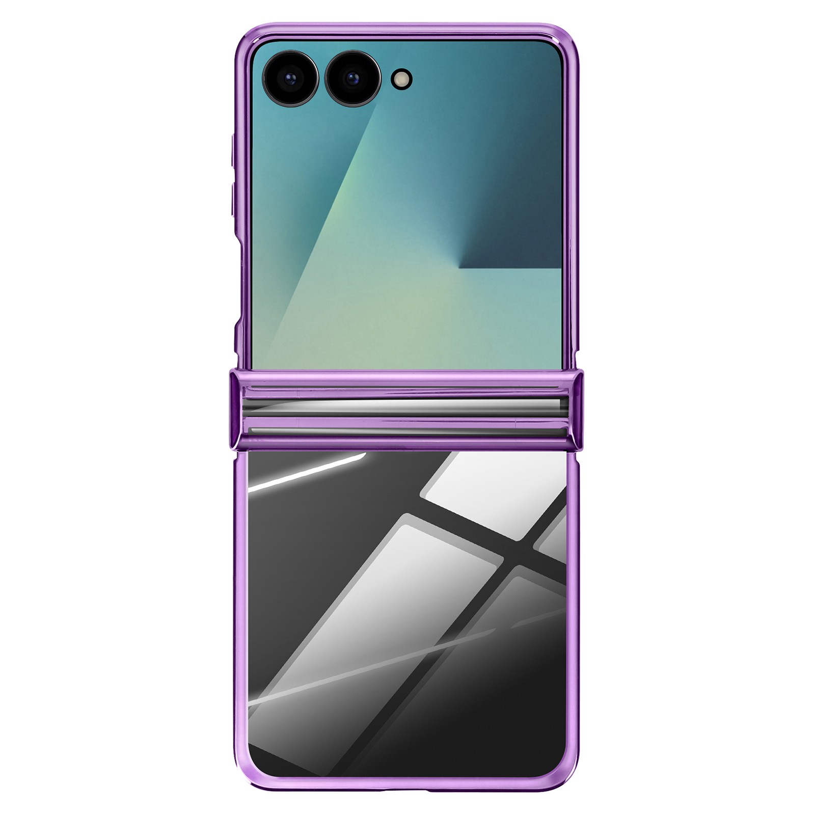Coque Galaxy Z Flip 7 chromée Avizar violette avec protection charnière intégrée