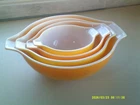 4 Pyrex Sunflower Daisy Cinderella Nesting Bowl Set Orange