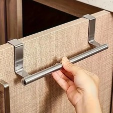 Towel Rail Cupboard Hanger Bar Over Door Kitchen Rack Bathroom Tea Hook Holder