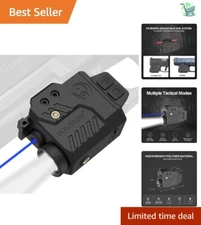 Compact Polymer Tactical Flashlight with Multi-Color Laser and Strobe Function