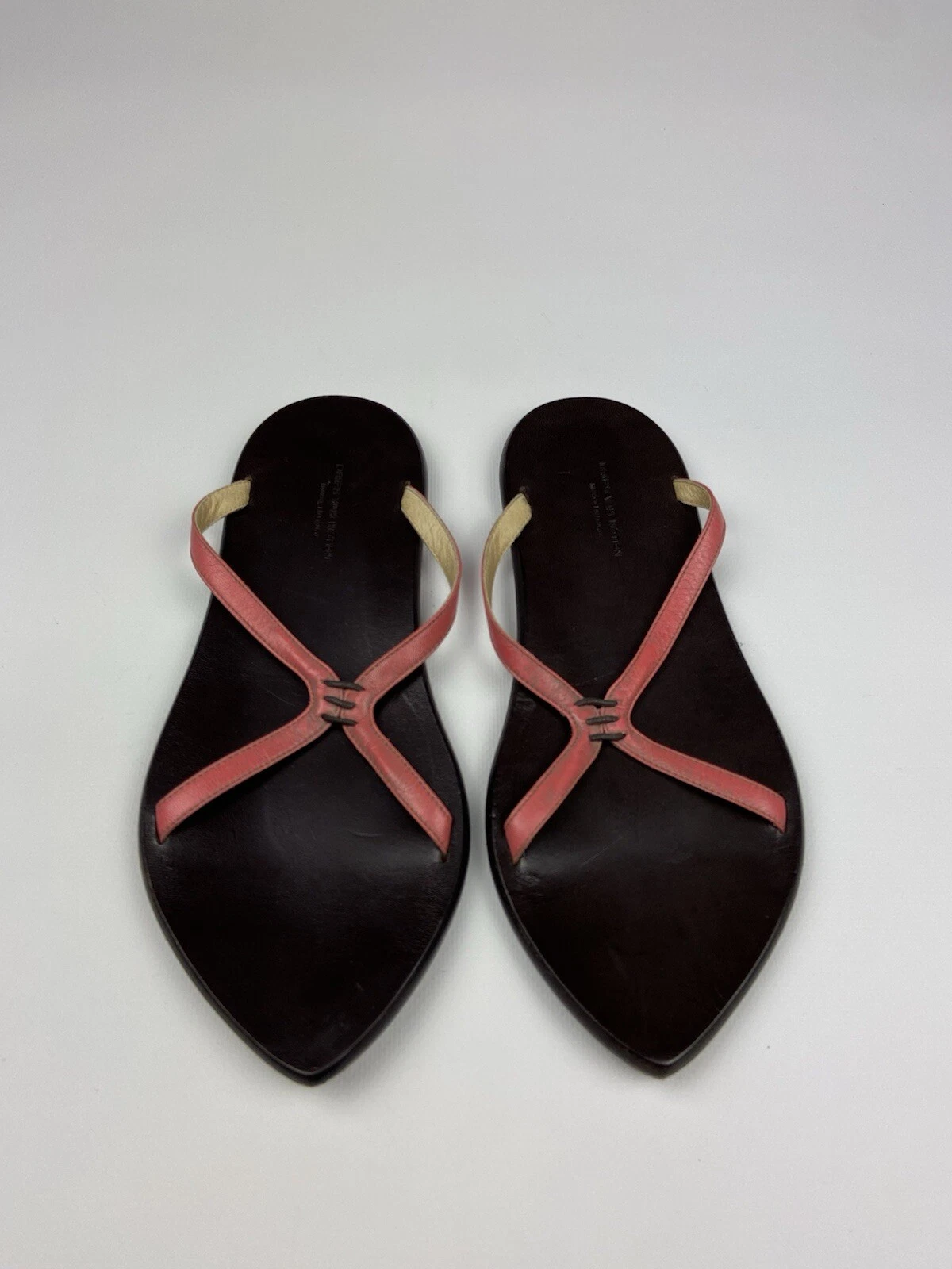 VANS Dries Van Noten scivoli da donna in pelle marrone taglia 36 US6