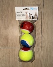 Blue Paws - Set Of 3 Tennis Balls For Pets. New. Dog Toys