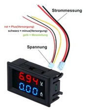 Einbau LED Volt-Ampermeter je 3-stellig 0-99.9V/ DC 0-10A/ DC, 0,01%, Voltmeter