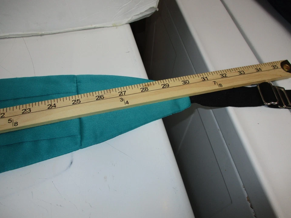 Cinturón Vintage Turquesa/Verde azulado/Aqua Cummerbund Hombres y Mujeres Multi Cinturón 36-40" Foto 4 de 4