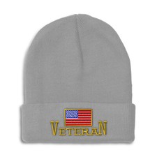 Beanies for Men American Veteran A Embroidery Flags Winter Hats Women Skull Cap