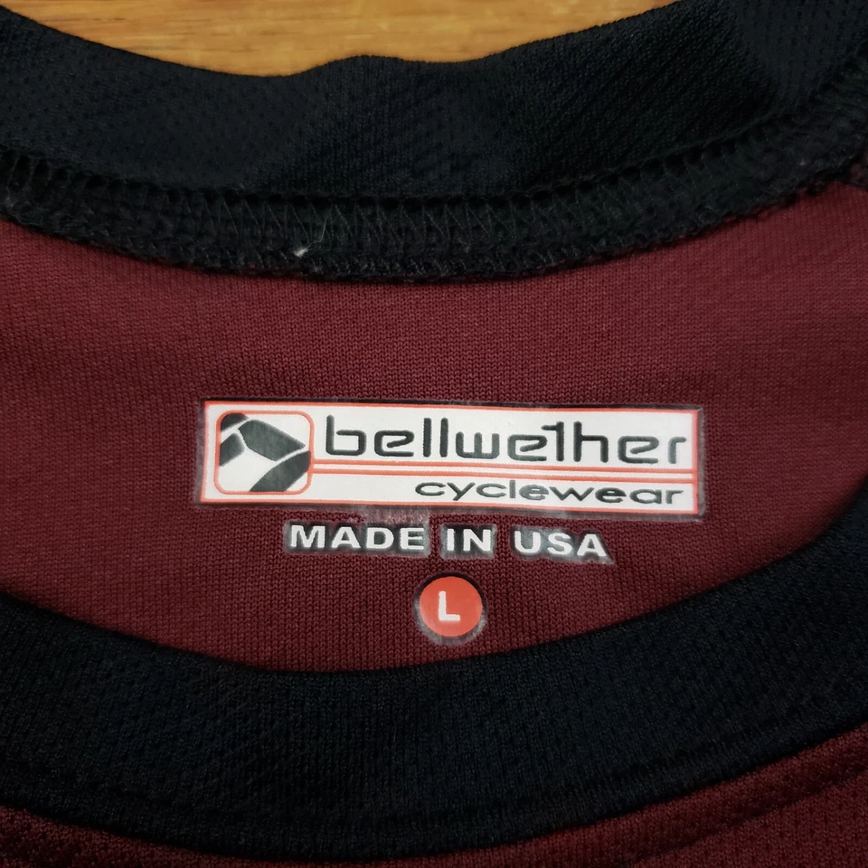 Camiseta deportiva de ciclismo Bellwether grande para hombre SS MTB bicicleta roja negra L de colección Foto 4 de 4