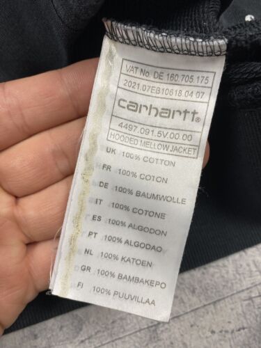 Carhartt Wip Mellow Multilogo Monogram Zip Up Hoodie Hombres Talla Pequeña Negro - Imagen 9 de 9
