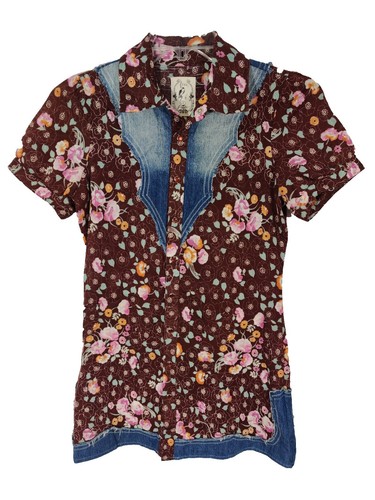 corinne denim mini dress free people Free People Corinne Denim Shift Dress S Blue Embroidered Floral Festival Mini