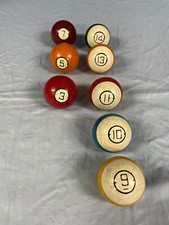 8 Vintage Pool Billiard Pocket Balls Stripes and Solids