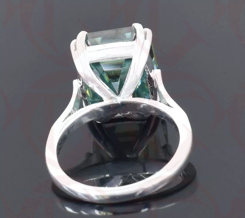 RARO 9,00 quilates corte esmeralda certificado diamante azul anillo solitario... - Imagen 2 de 5