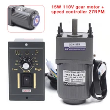 15W Adjustable Speed Motor AC Gear Motor Reversible Motor With Controller