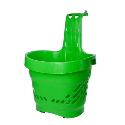Cestino spesa trolley grande capienza Lt.70 cesto in plastica con 4 ruote con ma - Foto 6 di 6