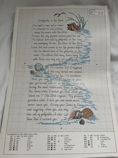 Vtg Dimensions Sunset Footprints Along The Beach Cross Pattern Only 13558