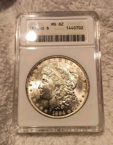 1884-O $1 Morgan Silver Dollar ANACS MS-62 Old White Holder