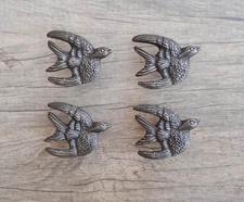 4pcs Vintage cast iron eagle shape cabinet drawer door knobs screen handles