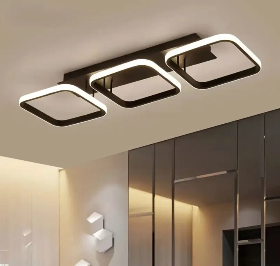 30W Plafoniera a LED Moderna Lampada da Soffitto Nera 3 colori luce - Immagine 2 di 4