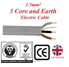 1.5mm 3 Core and Earth Quality Electric Cable Socket Electric 3 Core Wire 6243Y