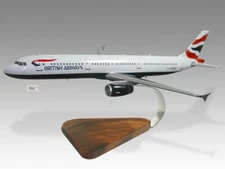 Airbus A321 British Airways Desk Wood Airplane New Model Small Scale 1/130