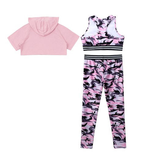 Kids Girl's Tracksuits Dance Sweatshirt And Trousers Training Sweatsuit Dancing - Picture 10 of 22
