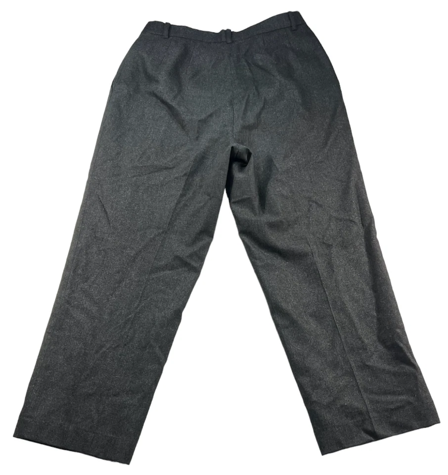 Lands End Dress Pants Womens size 10 Tall Gray Wool Blend Stretch Lined Pleated - Image 2 of 4