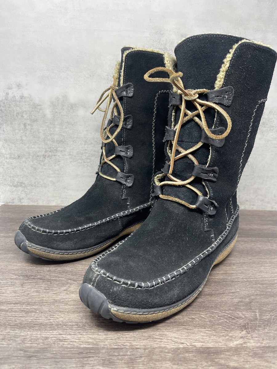 Timberland Boots Womens Size Fauna Moccasin Suede Fur Lined - Main Image