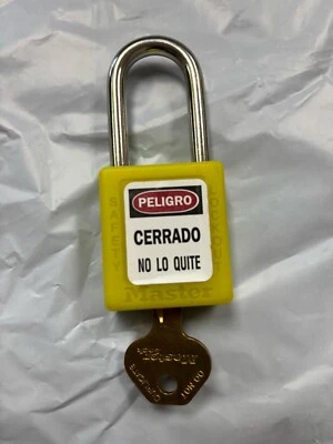 Master Lock 410Ylw Zenex Lockout Padlock,Kd,Yellow,1-3/4"H