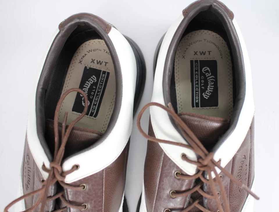 Callaway Men's 07XTT Grand Slam White/Dark Brown Golf Shoes Size 10 - Image 3 of 4