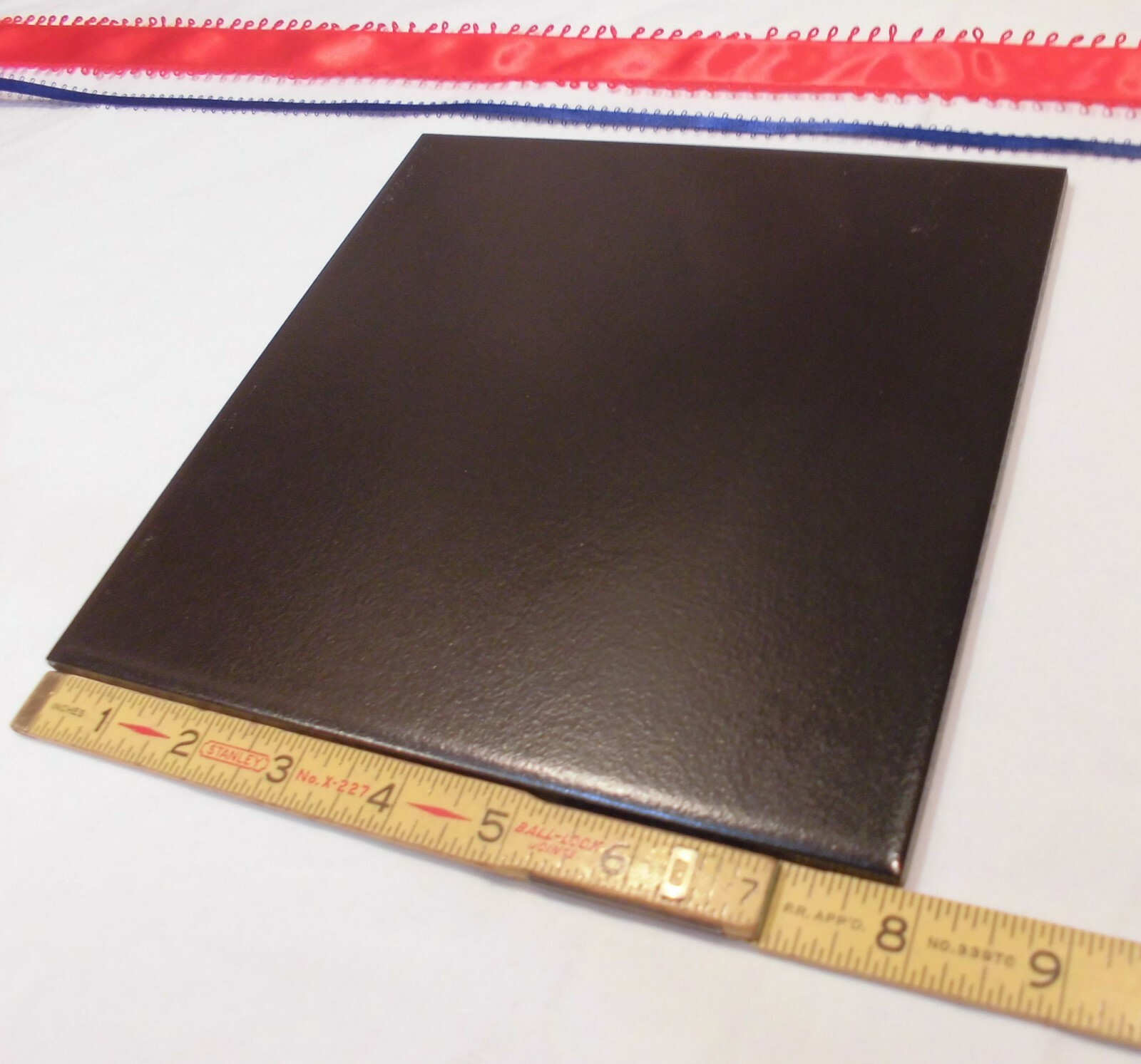 1 pc.  8" *Rich Black* Ceramic / Porcelain Floor Tile, actual size 7-7/8"   New