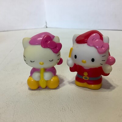 Lot of 2 2003 Hello Kitty Playing Musical Instruments Figures 2'' Tall