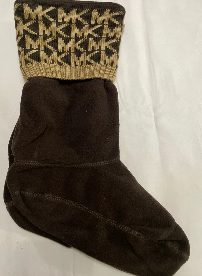 NUEVO Mujer MICHAEL KORS Marrón Mk Puño Bota Calcetines L/XL 9-11 Foto 2 de 4