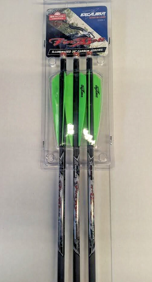 Excalibur Illuminated Firebolt Carbon Crossbow Bolts! 20" Lumenok