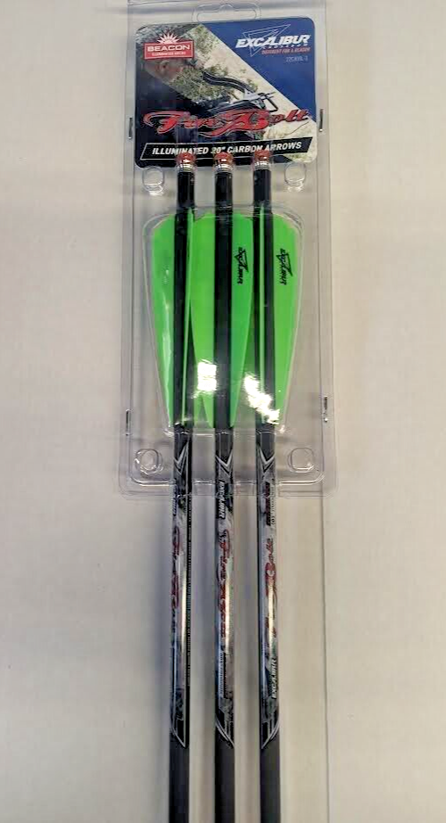 Excalibur Illuminated Firebolt Carbon Crossbow Bolts! 20" Lumenok