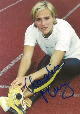 ORIGINAL unterschriebene Autogrammkarte CLAUDIA MARX Leichtathletik DEUTSCHLAND