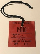 Vintage 1962 US Open Tennis Photo Press Ticket Rod Laver vs Roy Emerson