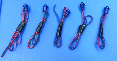 Lot of 5 DEI Viper Avital Clifford BLUE Car Alarm LED Light - Connectors Cut Off