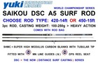YUKI SAIKOU DSC A5 DISTANCE SURF CASTING ROD 3pc SAIKO BEACHCASTER ROD 100g-250g