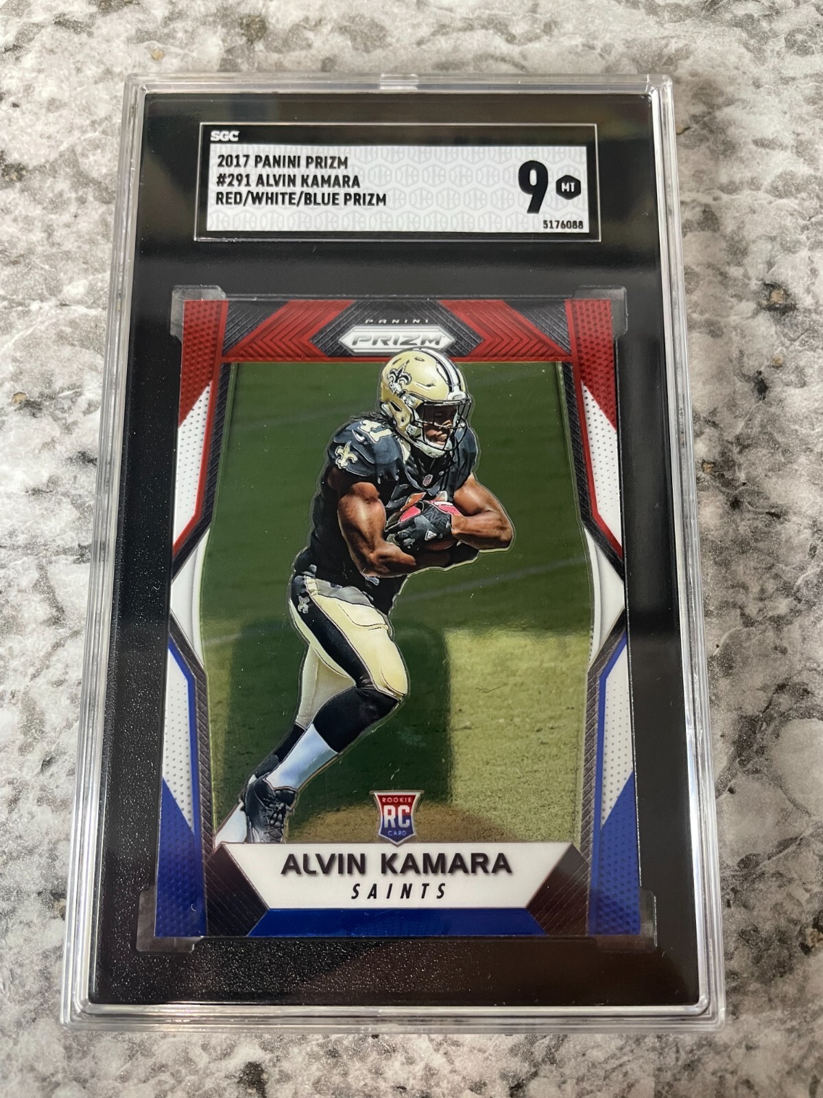 2017 Panini Prizm ALVIN KAMARA Red White Blue Prizm Rookie #291 SGC 9 Mint RC!