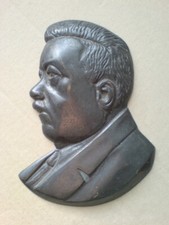 Schönes und hochwertiges Bronze Relief Konterfei Reichspräsident Friedrich Ebert