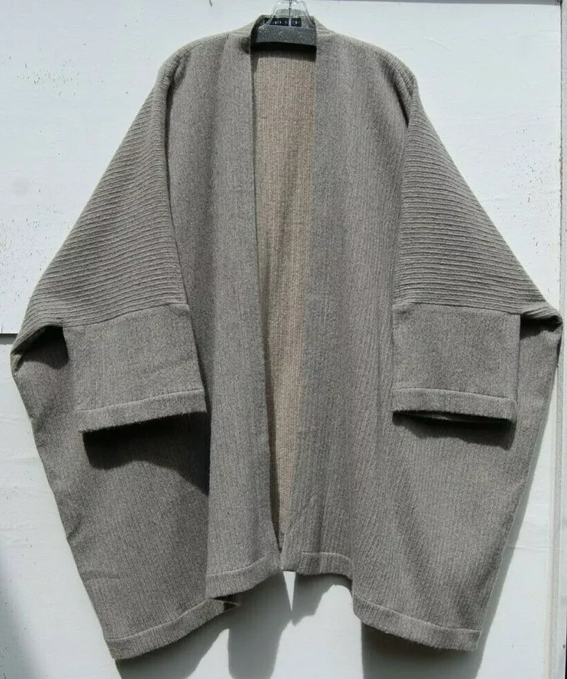 NEW Shirin Guild Like Eskandar GRAY Cashmere ABBA Ribbed Duster eBay
