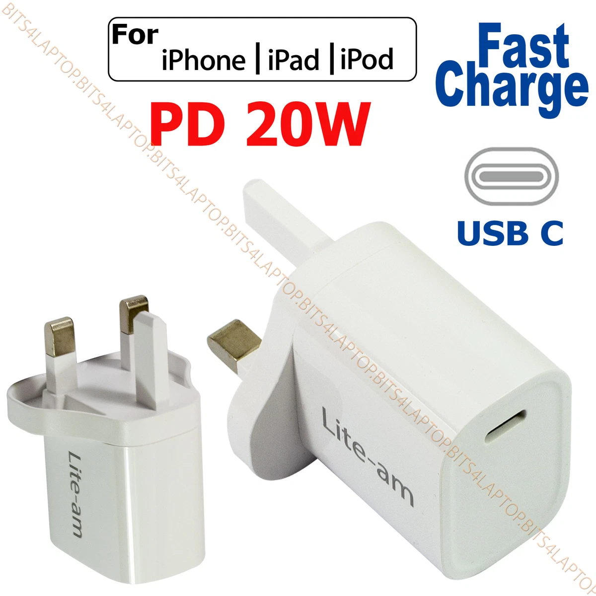 For Apple Watch Series 4 20W USB C Power Adapter PD Plug Fast