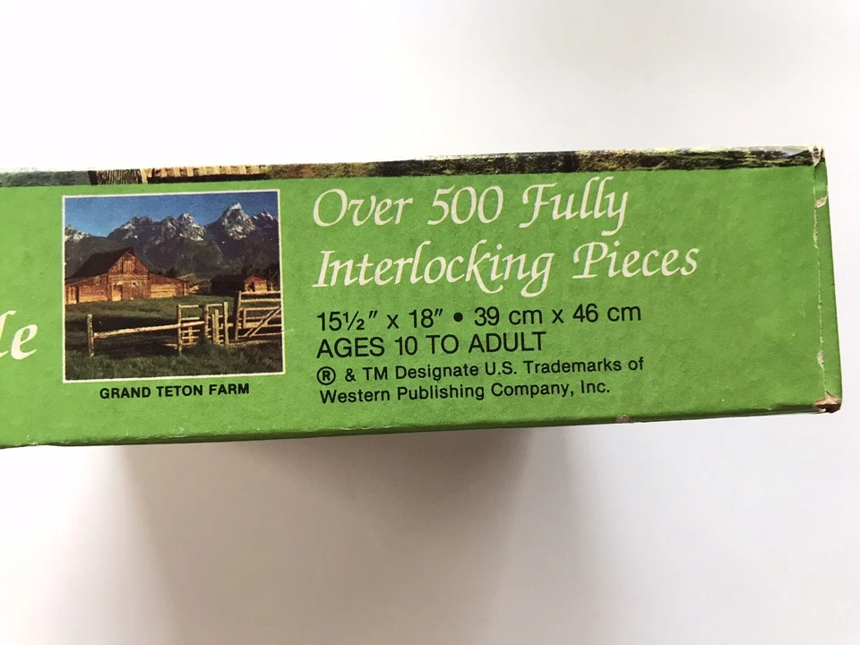 Rompecabezas GRAND TETON FARM 500 piezas Whitman Guild de colección años 90 SELLADO NOS Foto 3 de 4