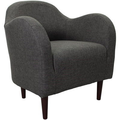 Fox Hill Trading Big Max Julian Mid-Century Fabric and EPS Arm Chair Gray