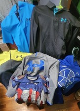 Under Armour Boys Assorted Tops T-Shirts Hoodies Captain America Graphic Lot