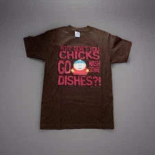 Comedy Central South Park 2006 Cartman Y2K Brown Shirt Size S NWOT