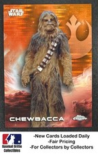 2025 Topps Chrome Star Wars 23 Chewbacca Orange Pulsar Refractor /25 SP