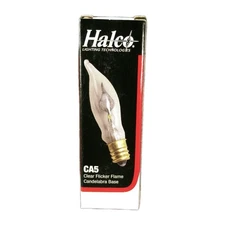 4 PACK FLICKER FLAME CLEAR LIGHT BULBS 3w CA-5 CANDELABRA BASE 47072JBQ