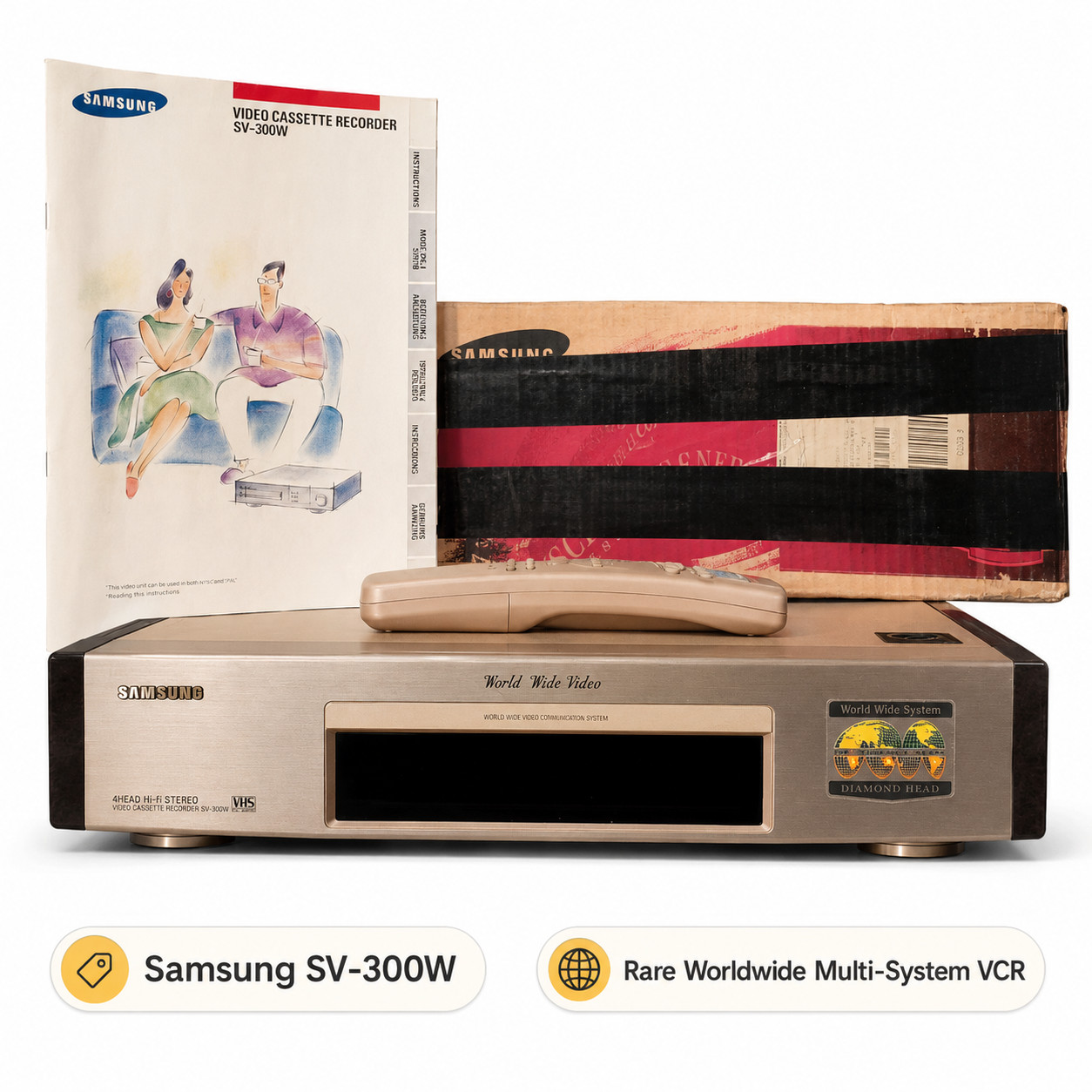 RARE Samsung SV-300W Worldwide VCR S-Video PAL NTSC SECAM NO