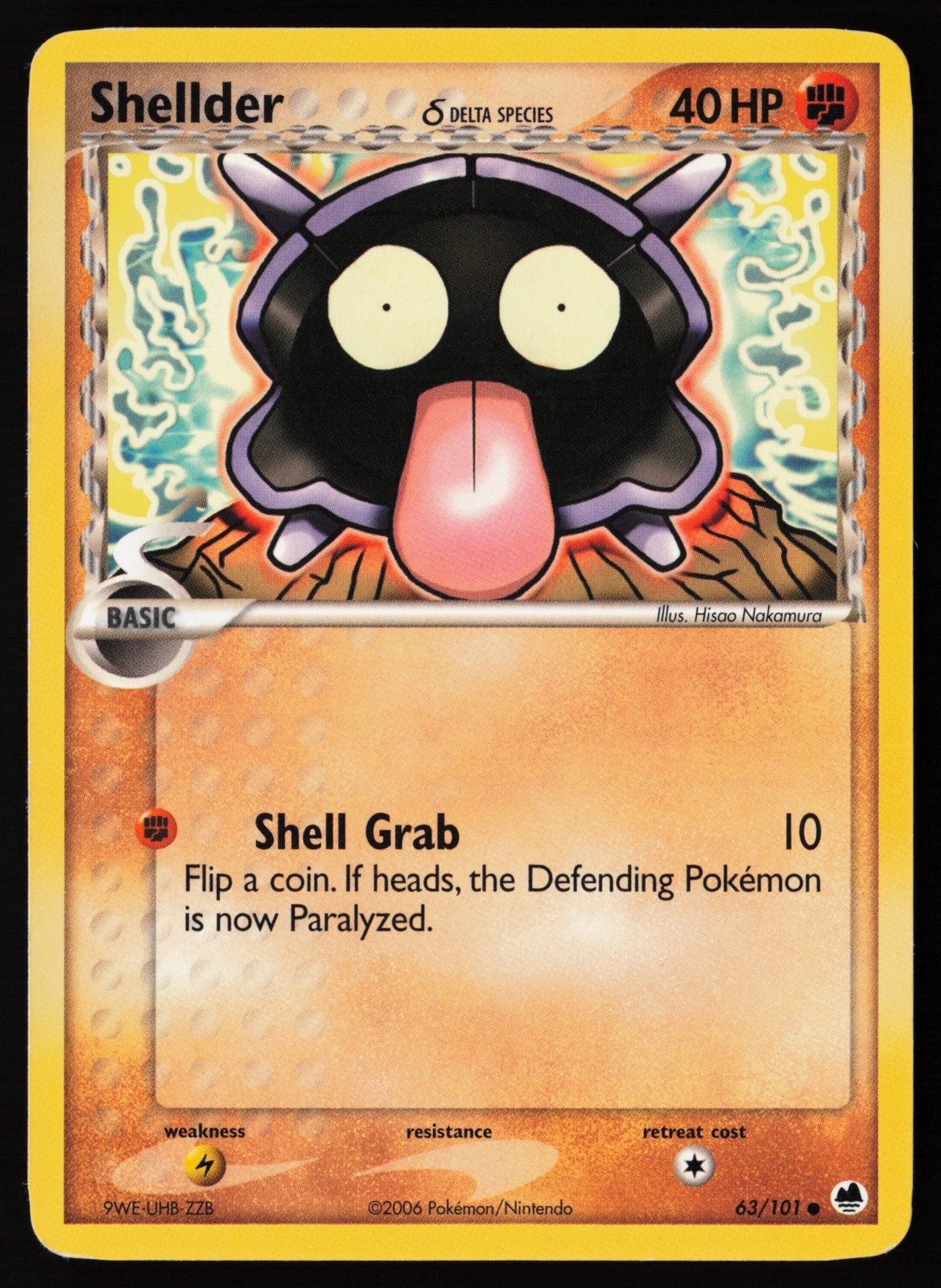 Shellder #63 Dragon Frontiers Pokemon Card