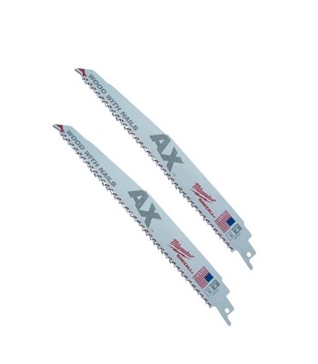 New Milwaukee 9 in. 5 TPI AX Nail-Embedded Wood Cutting SAWZALL Saw Blades 2 Pak