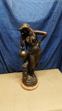 grande scultura fusione in bronzo patinato Rebecca produzione francese fine '800